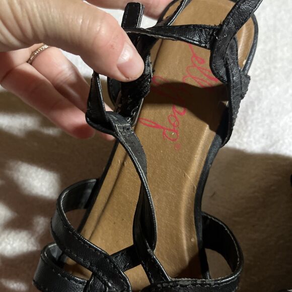 Jellypop Womens Black Platform Strappy Wedge Heel Sandals Size 8 - Picture 8 of 9